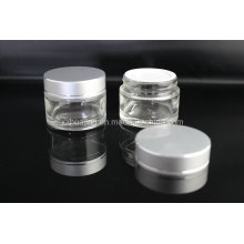 30ml 1oz Cosmetic Cream Glass Jar with Silver Cap